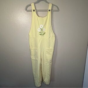 Country Store Yellow overalls flower gardening woman’s size medium